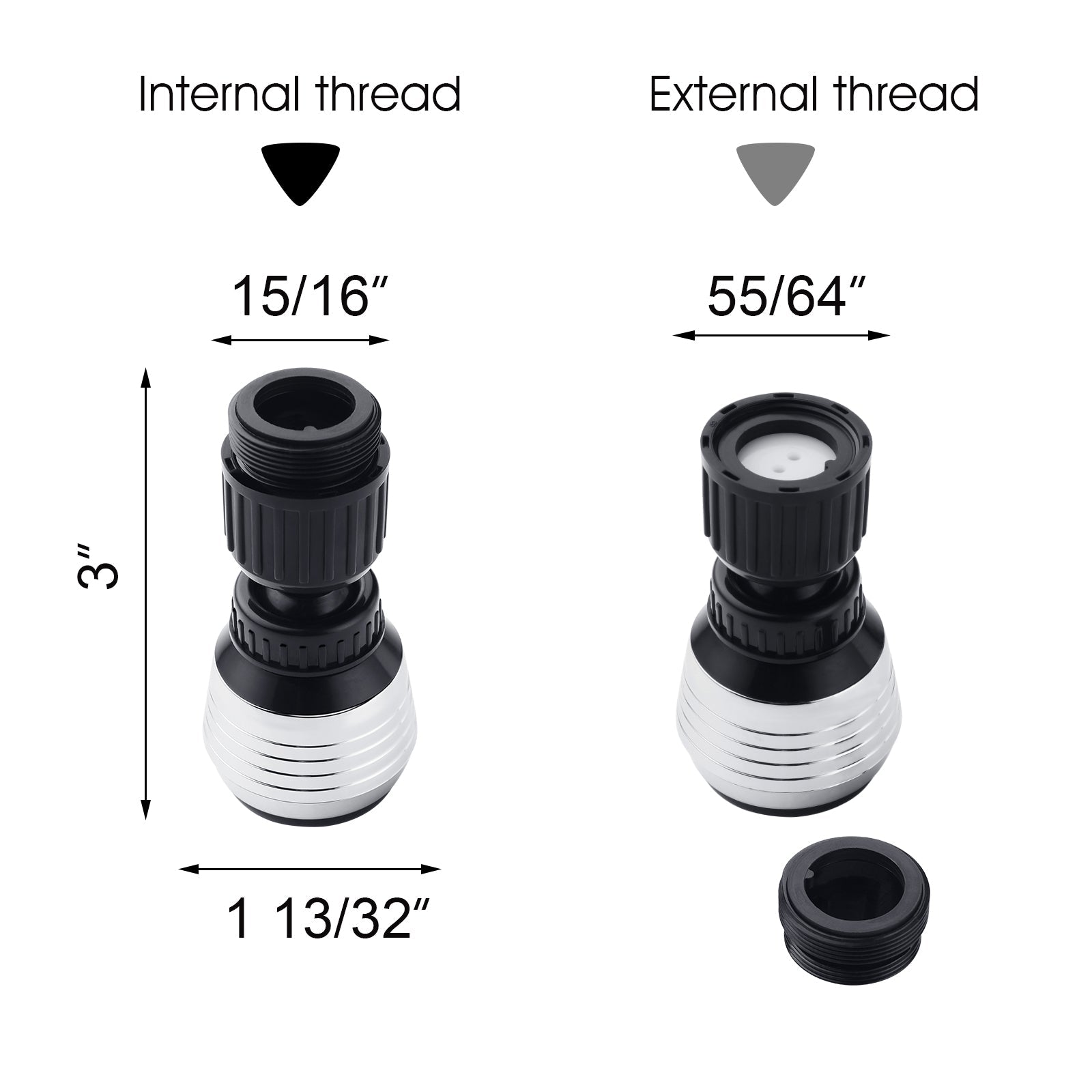 Kitchen Faucet Spray Aerator,1.5 GPM 360 Degree Rotatable Hand Sprayer 2pcs
