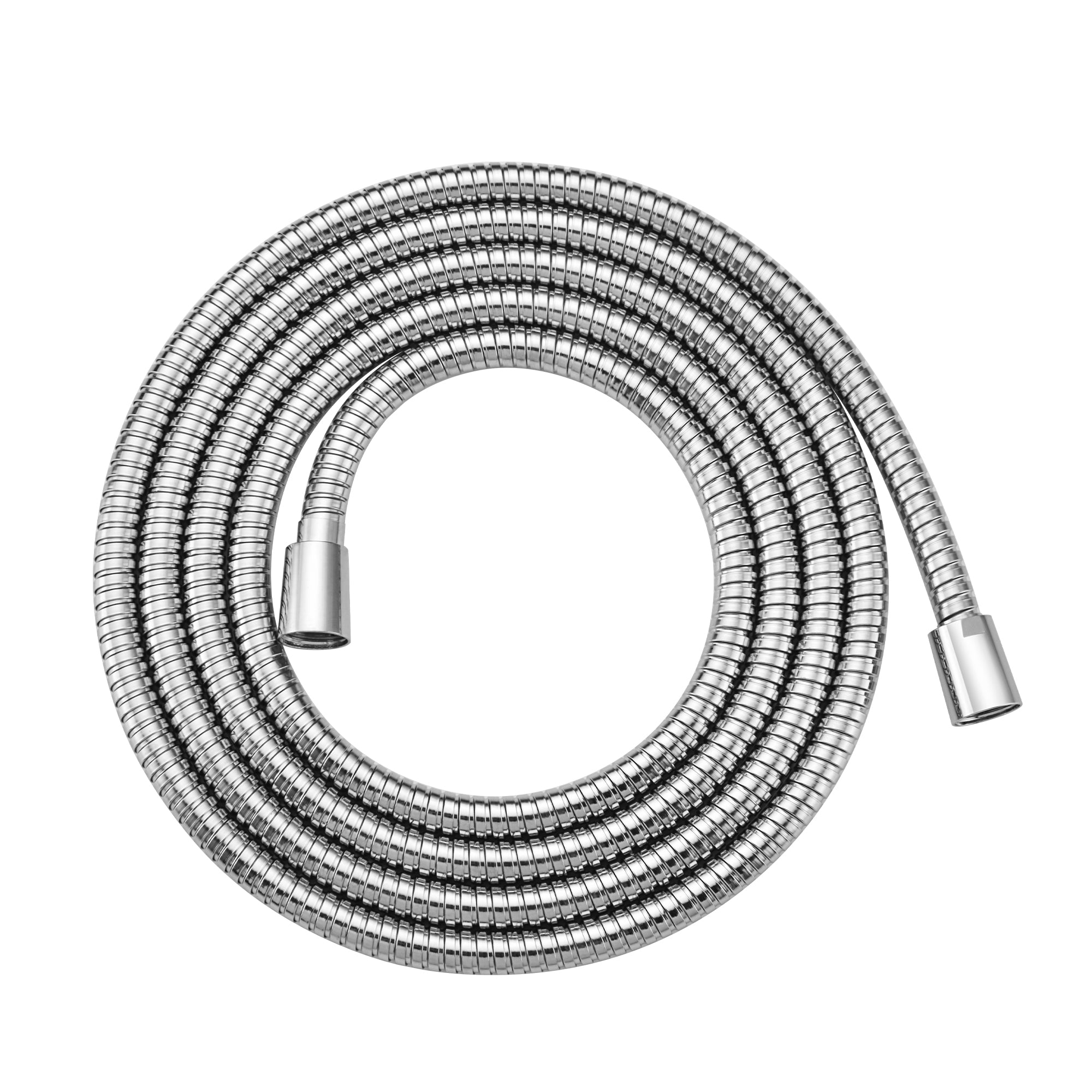 BRIGHT SHOWERS 118-Inch Extra Long Stainless Steel Shower Hose with Brass Connectors – Polished Chrome