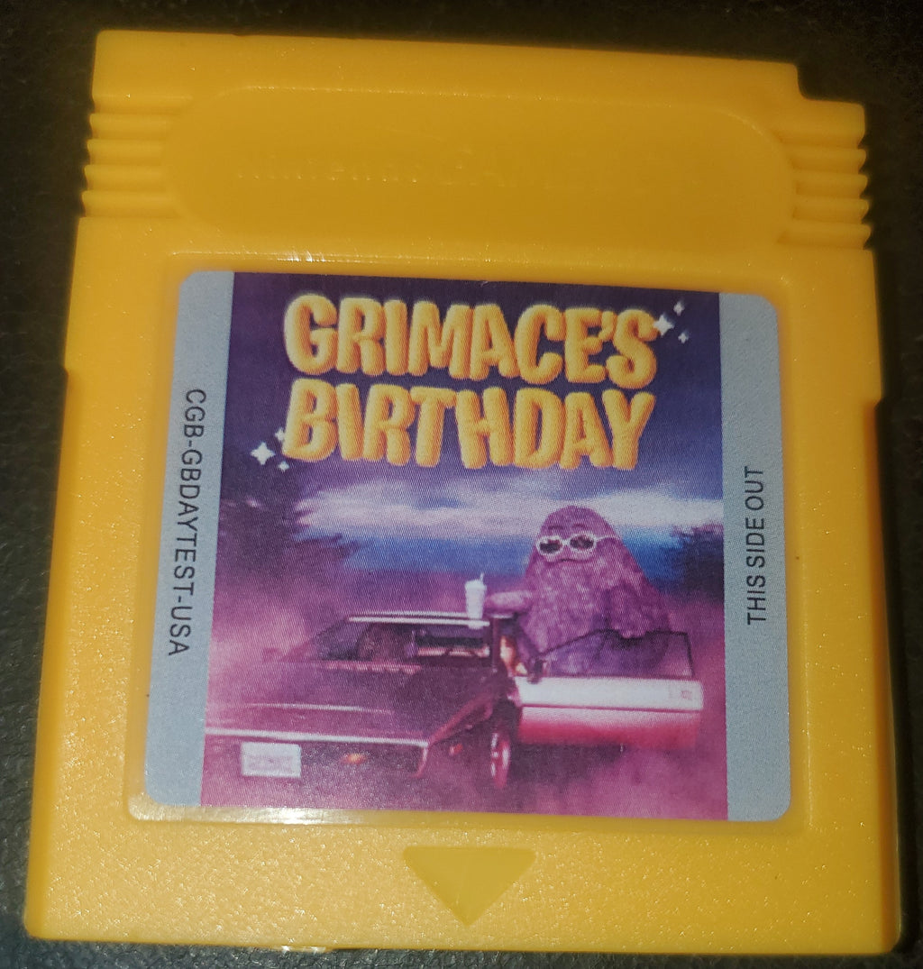 Grimace's Birthday GBC Video Game Gameboy Color McDonalds Rare 2023