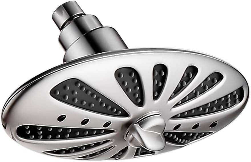 Rain Shower Head with Adjustable Brass Swivel Ball Joint, 2-Spray