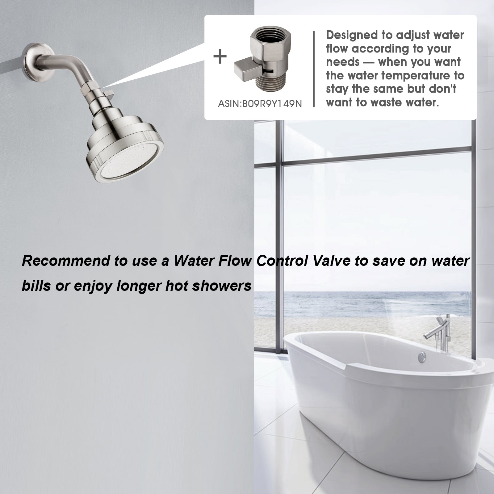 High Pressure Rain Shower Head, Angle Adjustable