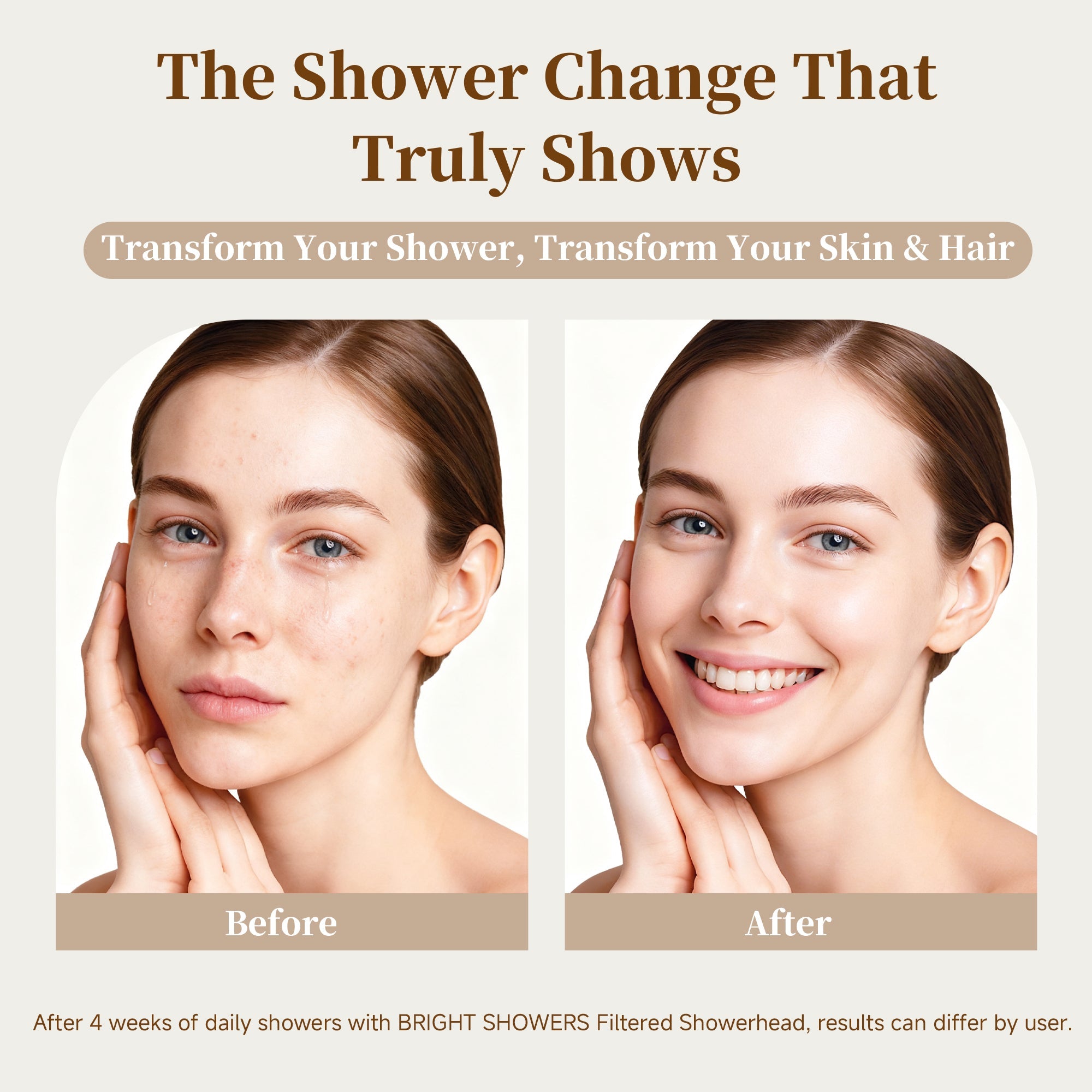 Bright Showers High Pressure Shower Head with 8 Spray Settings and 360° Adjustable Swivel Joint