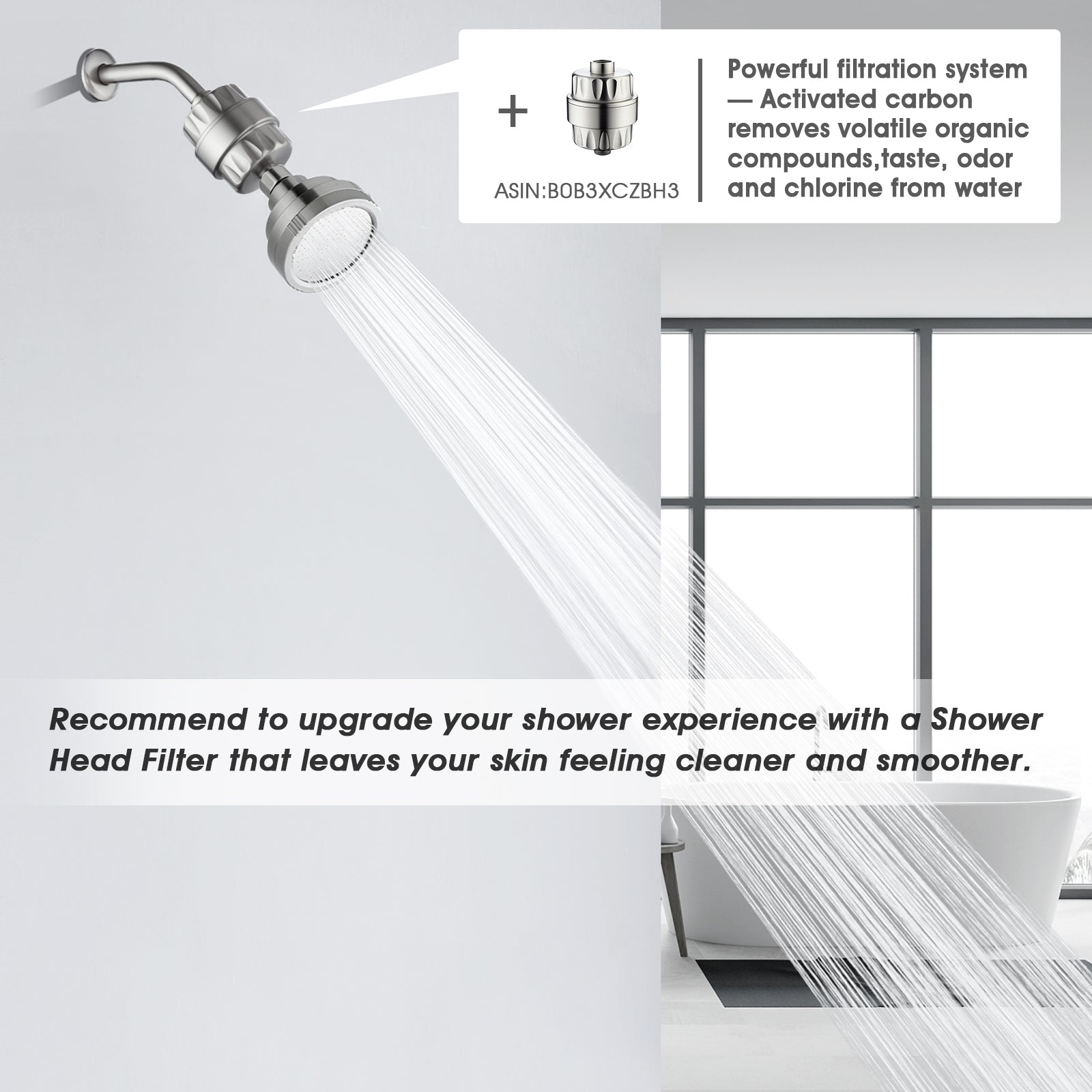 High Pressure Rain Shower Head, Angle Adjustable