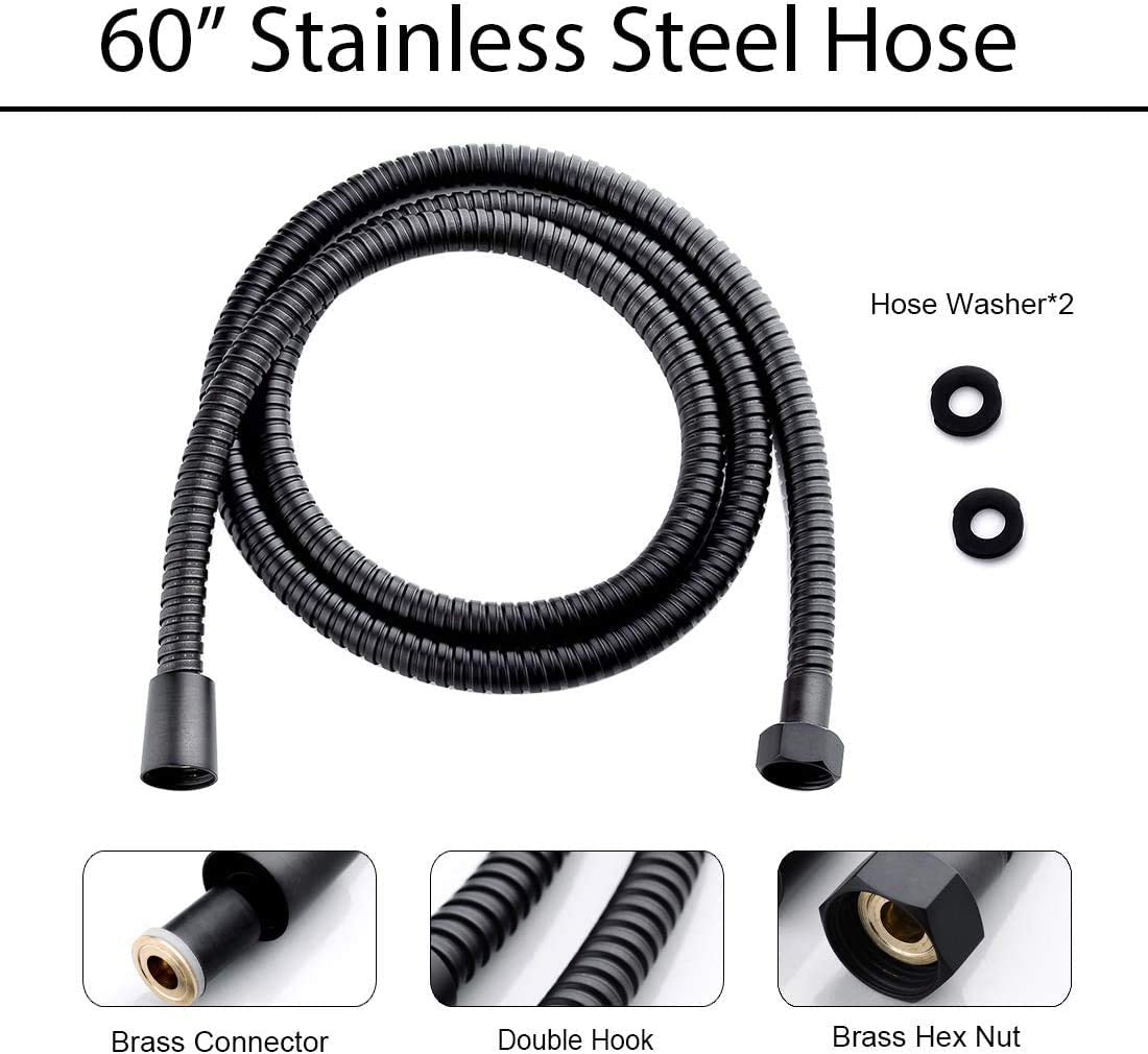 High Pressure Handheld Shower Head with Hose and Adjustable Shower Arm Mount