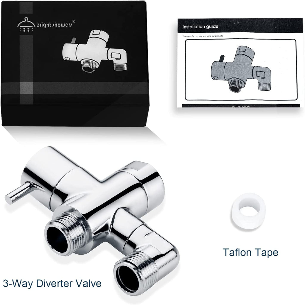Brass Shower Arm Diverter Valve, 3-Way Shower Head Diverter Valve