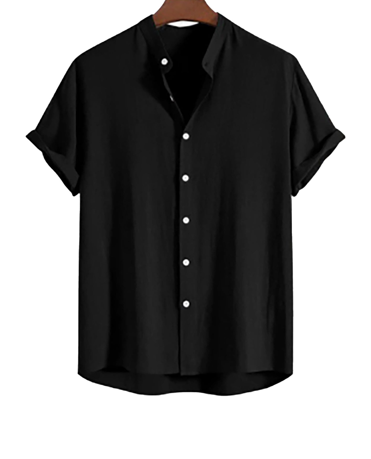 Men's Stand Collar Slim Fit Linen-Cotton Suit Set