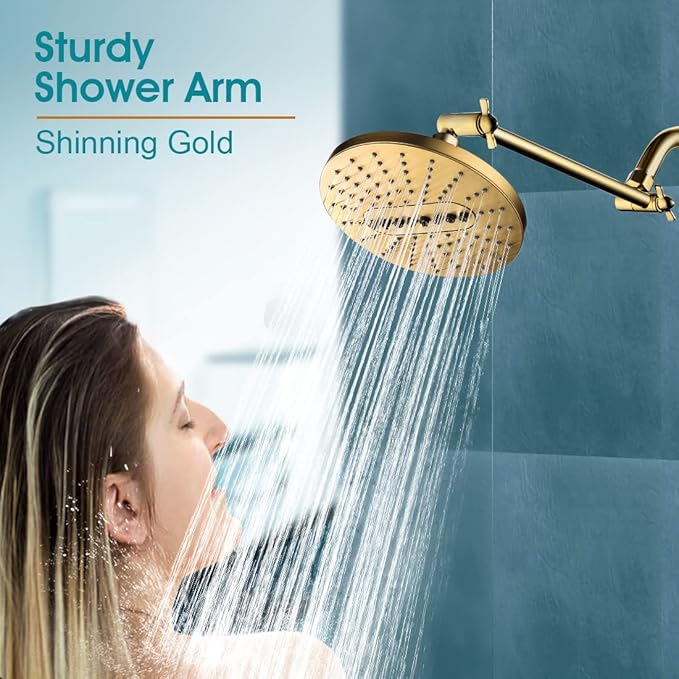 Brass Shower Head Extension Arm, Height & Angle Adjustable,10 Inch