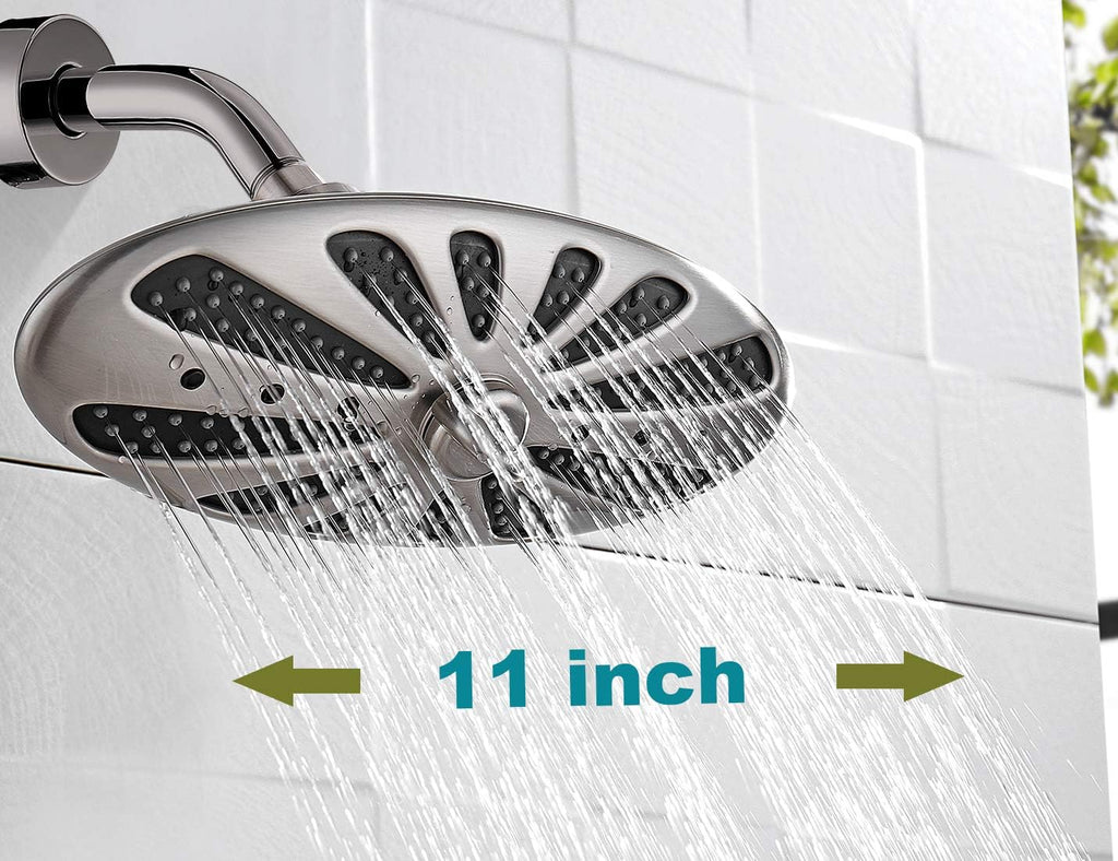 Rain Shower Head with Adjustable Brass Swivel Ball Joint, 2-Spray
