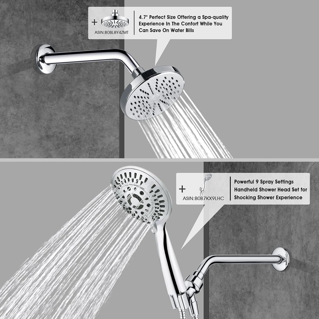BRIGHT SHOWERS 10 Inch Solid Brass Shower Head Extension Arm, Wall Mounted Shower Pipe Arm