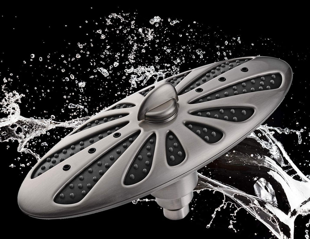 Rain Shower Head with Adjustable Brass Swivel Ball Joint, 2-Spray