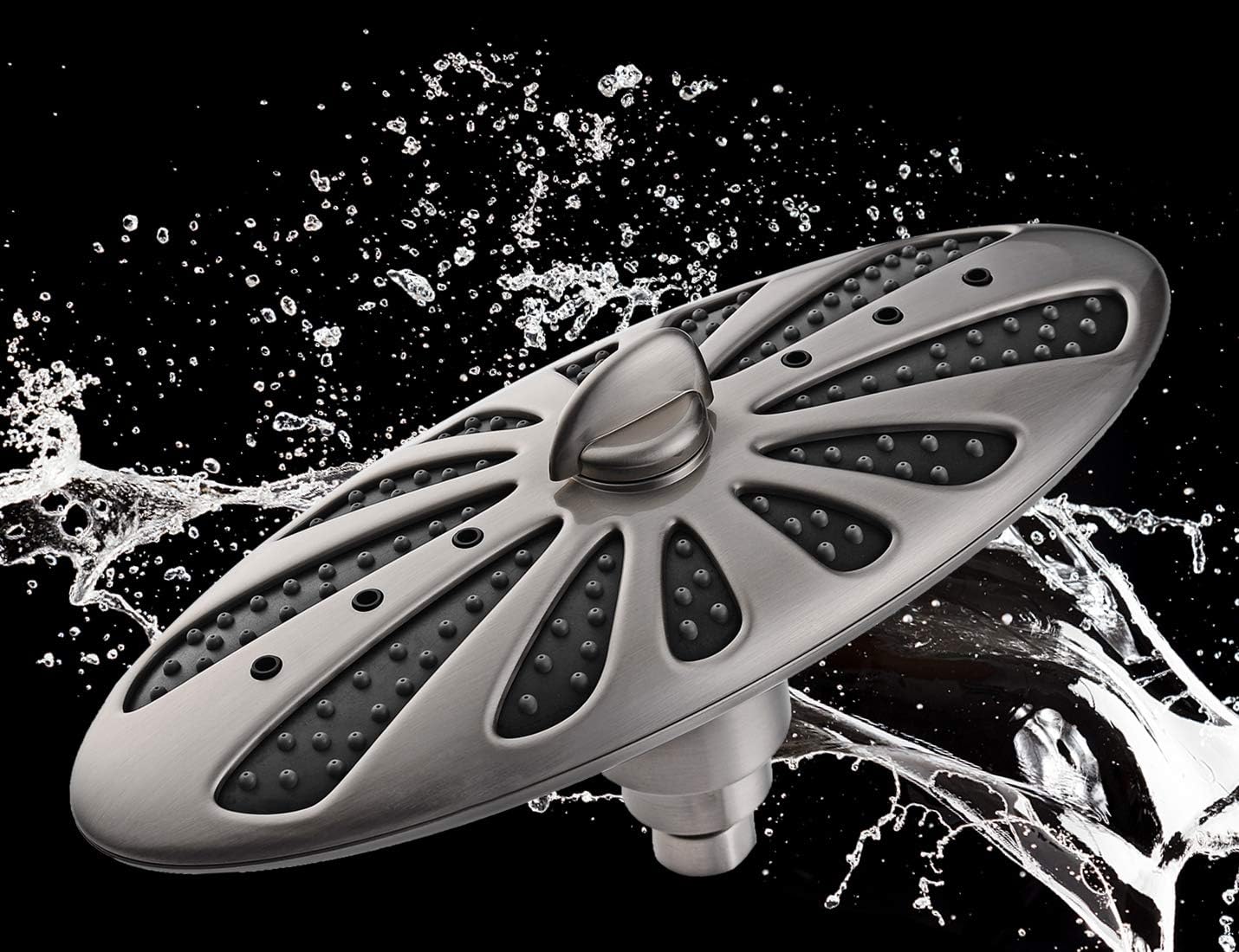 Rain Shower Head with Adjustable Brass Swivel Ball Joint, 2-Spray