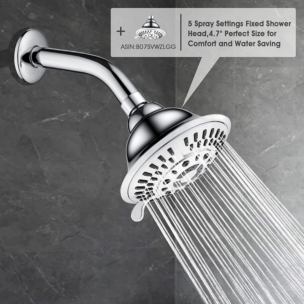 6 Inch Brass Shower Arm for Wall Mount Fixed and Handheld Shower Head, UPC:855738008794