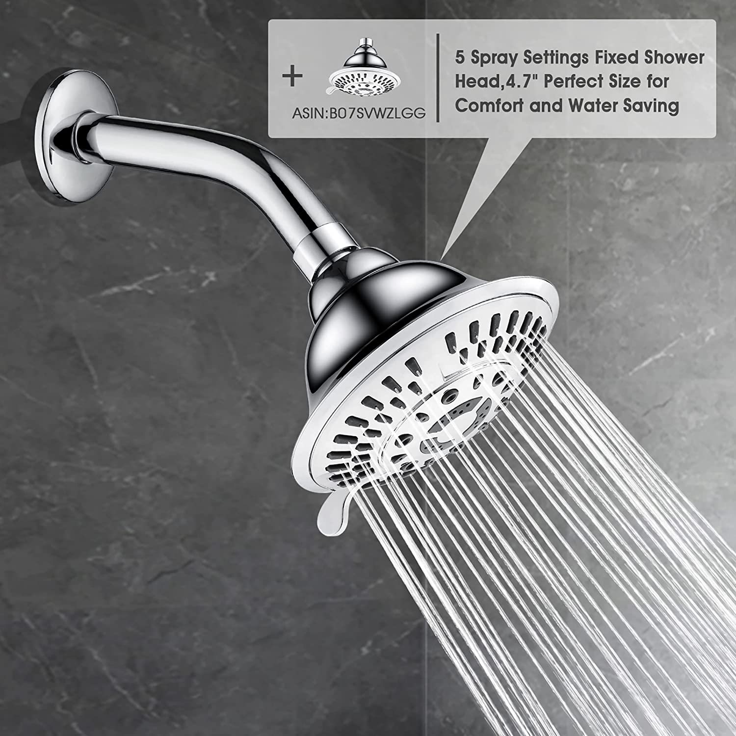 6 Inch Brass Shower Arm for Wall Mount Fixed and Handheld Shower Head, UPC:855738008794