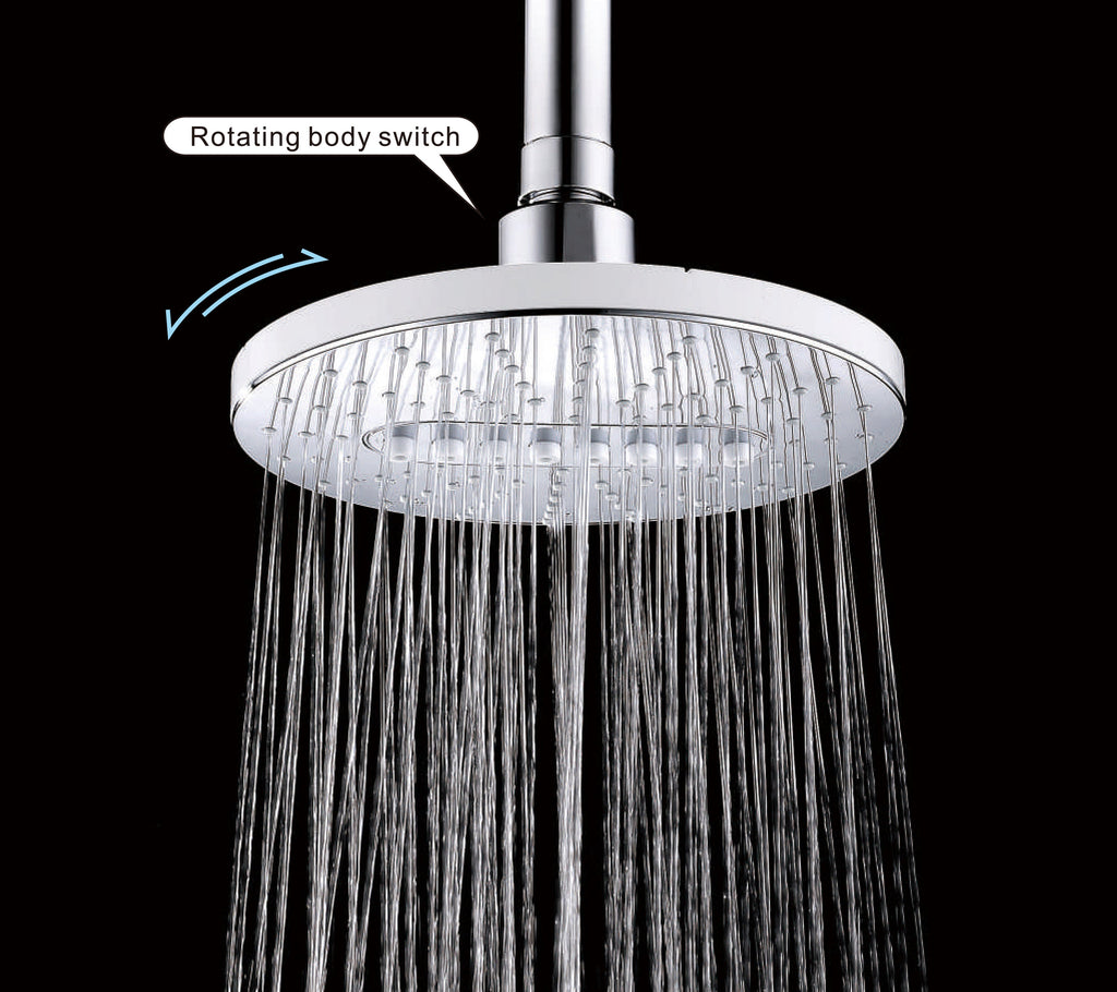 Bright Showers 6.3" 2-Spray Rainfall Shower Head with Adjustable Angles