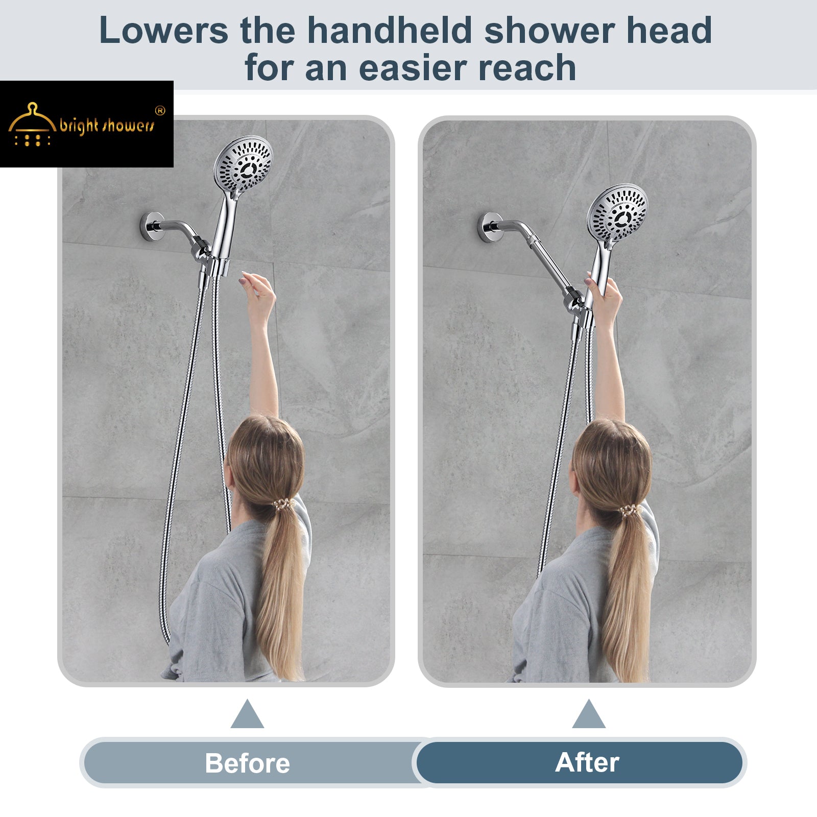 Shower extention pipe for Rain and Handheld Shower Head, 4 & 6 Inch
