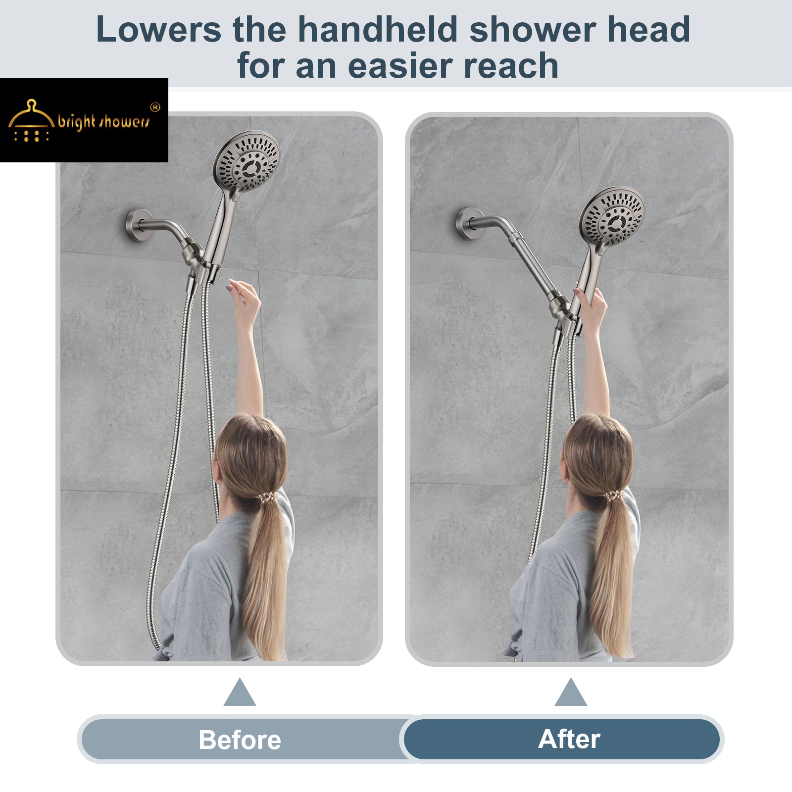 Shower extention pipe for Rain and Handheld Shower Head, 4 & 6 Inch