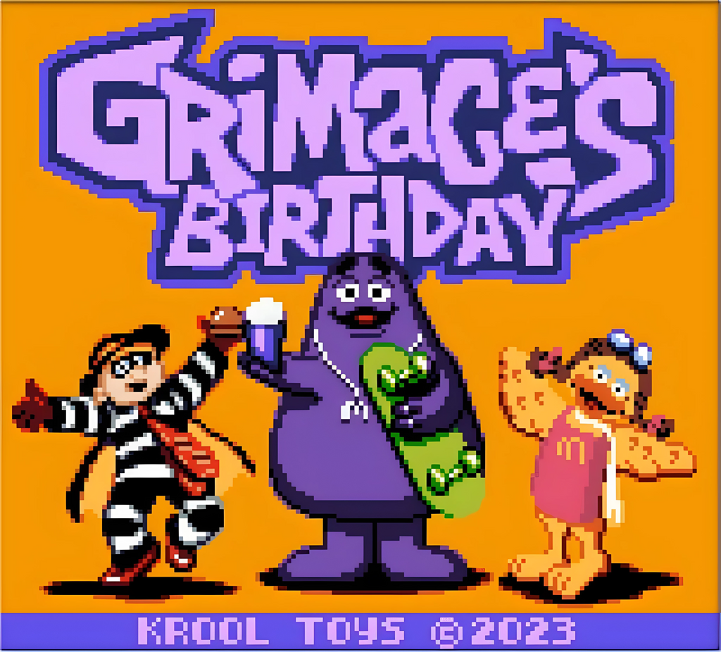 Grimace's Birthday GBC Video Game Gameboy Color McDonalds Rare 2023