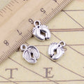 30pcs Charms Feet Foot 13x10mm Tibetan Bronze Silver Color Pendants Antique Jewelry Making DIY Handmade Craft