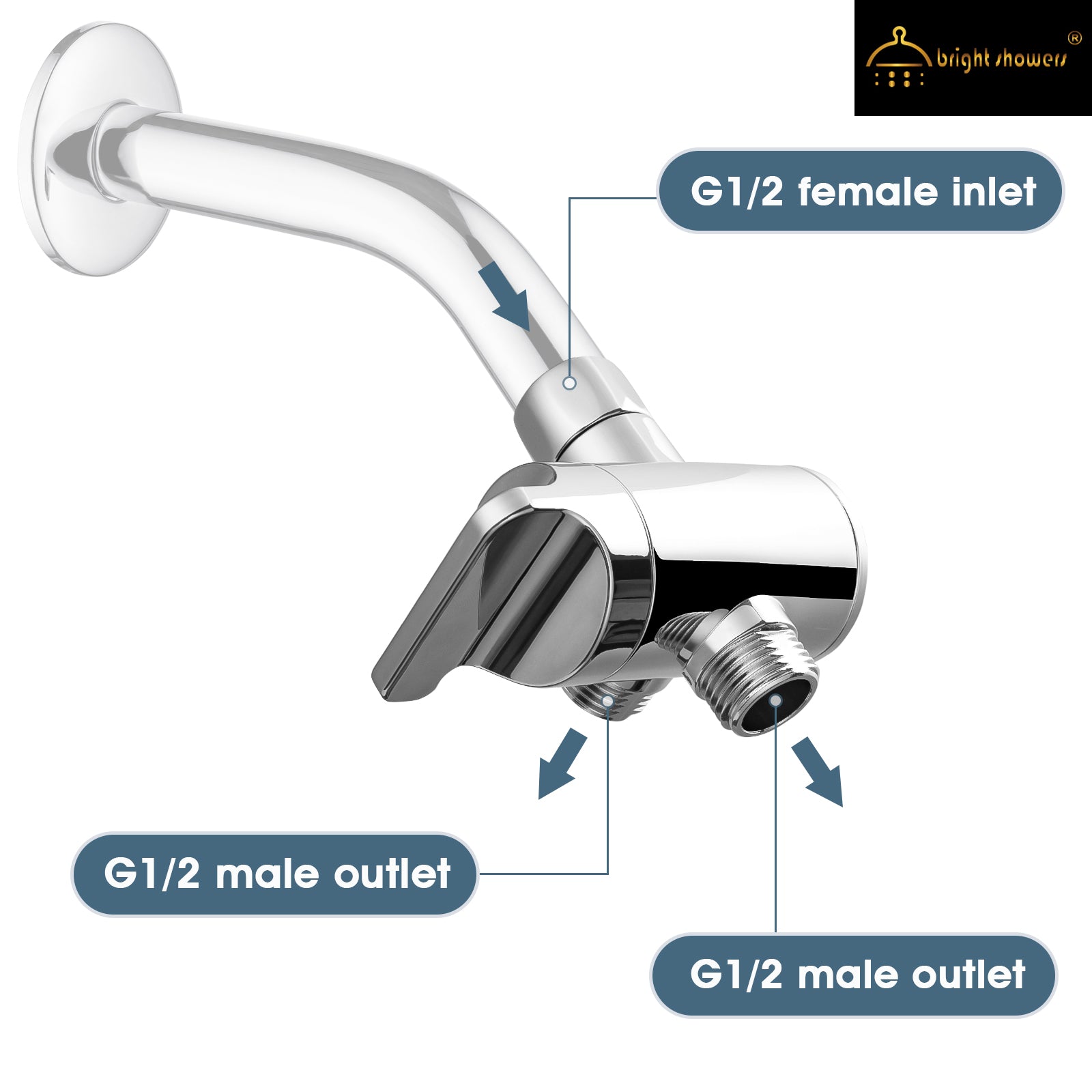 3-Way Shower Head Diverter Valve-Shower Arm Diverter