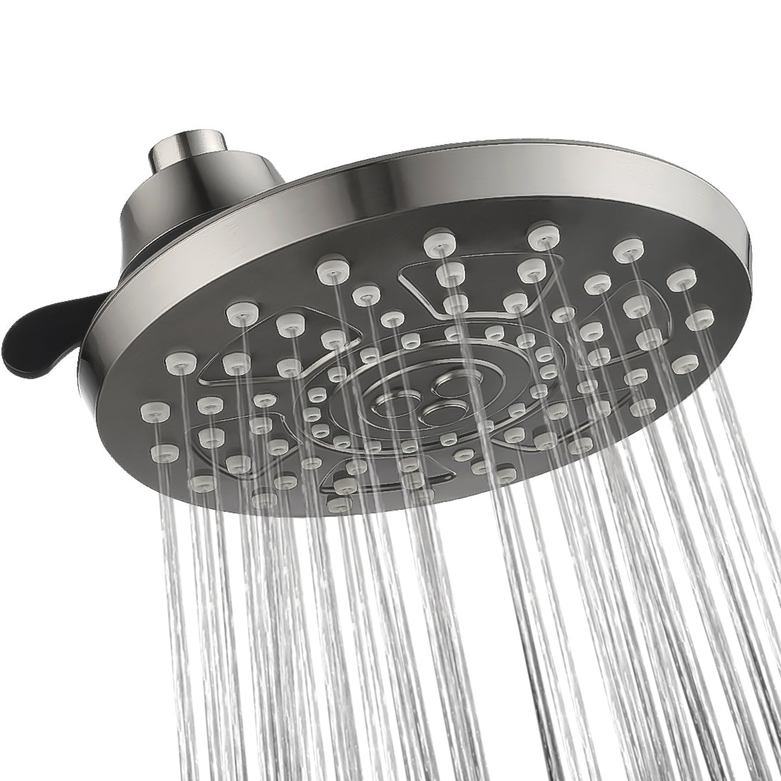 Rain Shower Head with 4 Spray Settings and Adjustable Ball Joint, 8 Inch