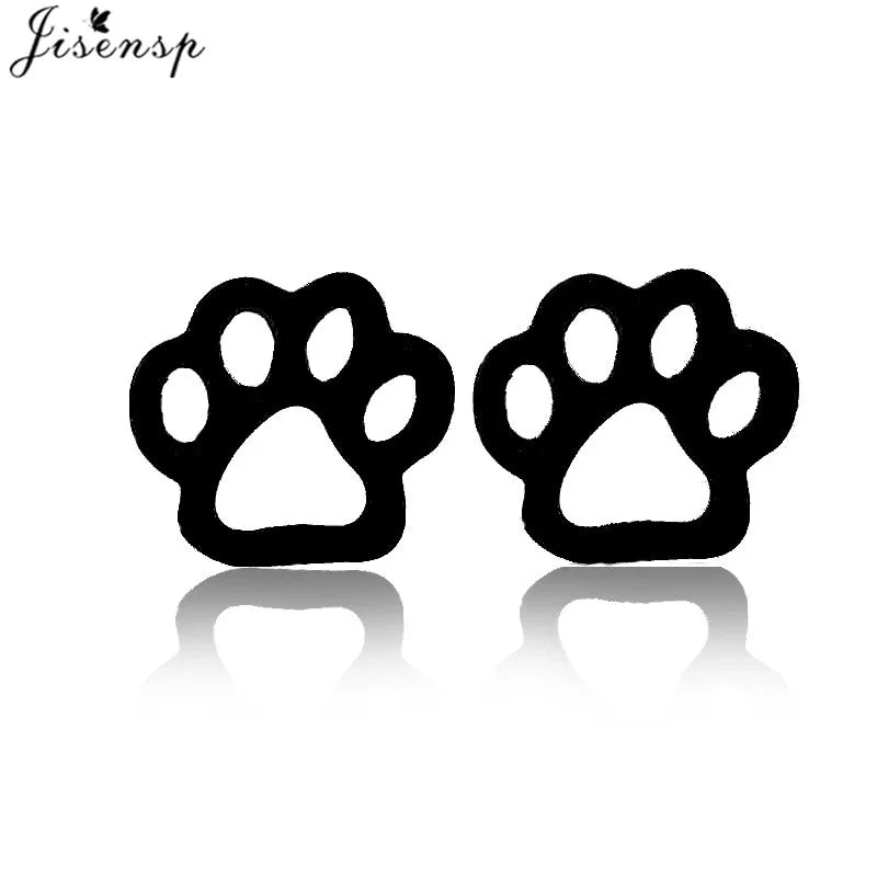 Cartoon Chihuahua Dog Earrings for Women Daily Jewelry Small Stainless Steel Cat Paw Stud Earrings Love My Pet Jewelry Gifts