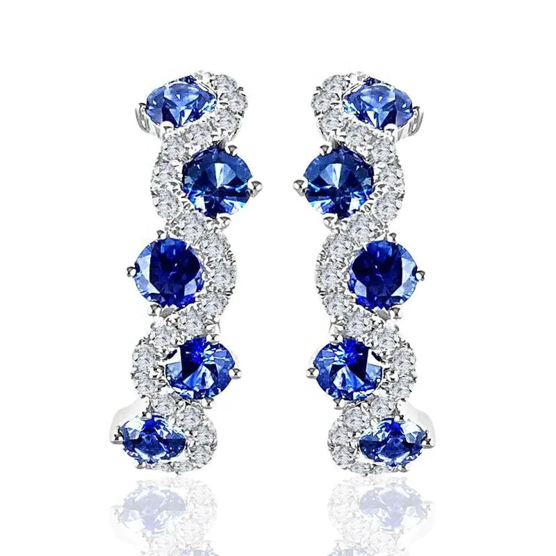 Huitan Chic Fashion Dainty Hoop Earrings Women Everyday Jewelry with Bright Cubic Zirconia Silver Color Accessories for Female