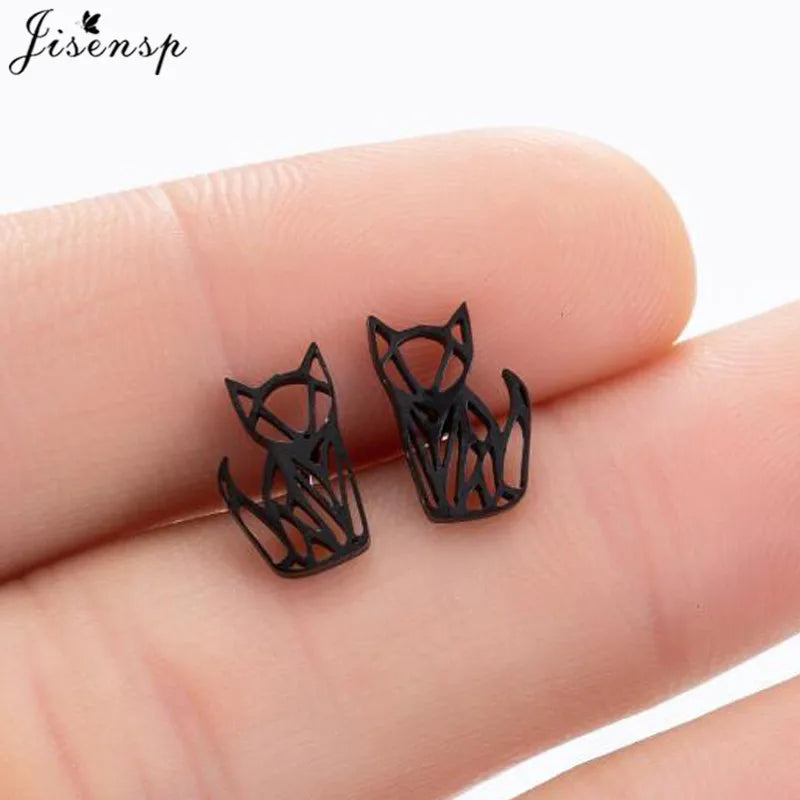 Cartoon Chihuahua Dog Earrings for Women Daily Jewelry Small Stainless Steel Cat Paw Stud Earrings Love My Pet Jewelry Gifts