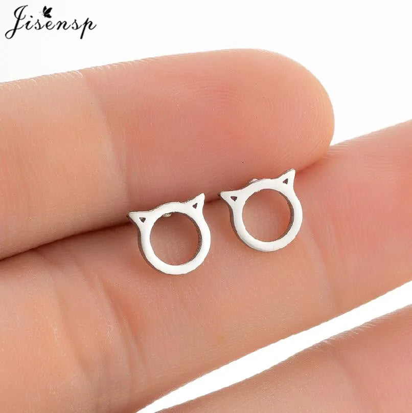 Cartoon Chihuahua Dog Earrings for Women Daily Jewelry Small Stainless Steel Cat Paw Stud Earrings Love My Pet Jewelry Gifts