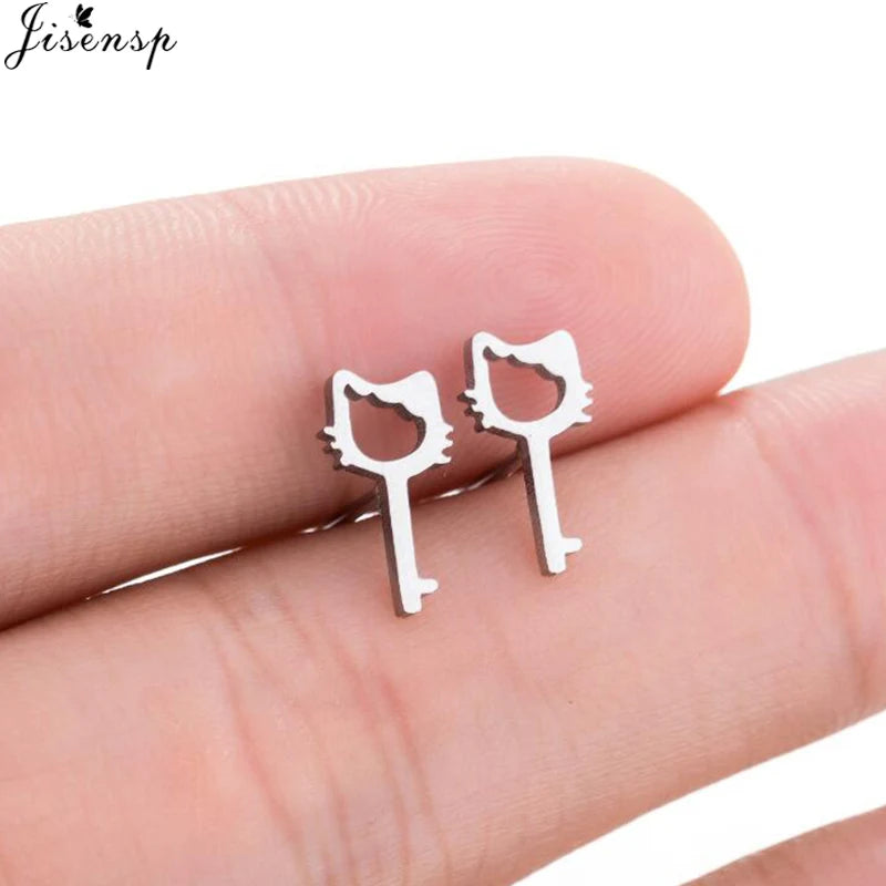 Cartoon Chihuahua Dog Earrings for Women Daily Jewelry Small Stainless Steel Cat Paw Stud Earrings Love My Pet Jewelry Gifts