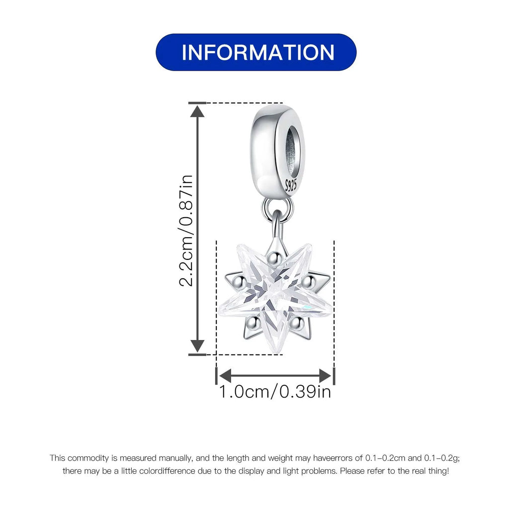PANPOKI 925 Sterling Silver Dreamy Universe Star Original Pendants Bracelet Charms Jewelry Party Beads DIY Trendy Gifts