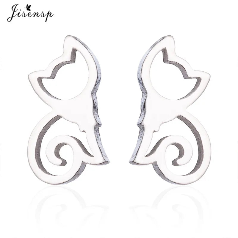 Cartoon Chihuahua Dog Earrings for Women Daily Jewelry Small Stainless Steel Cat Paw Stud Earrings Love My Pet Jewelry Gifts