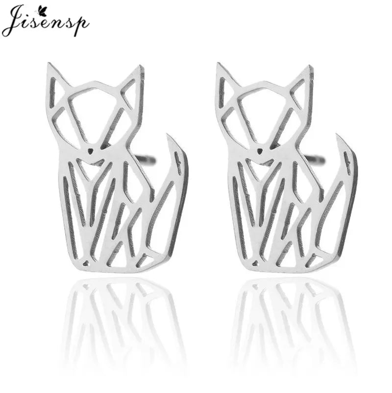 Cartoon Chihuahua Dog Earrings for Women Daily Jewelry Small Stainless Steel Cat Paw Stud Earrings Love My Pet Jewelry Gifts
