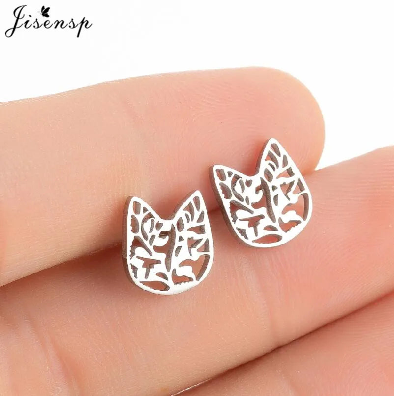 Cartoon Chihuahua Dog Earrings for Women Daily Jewelry Small Stainless Steel Cat Paw Stud Earrings Love My Pet Jewelry Gifts