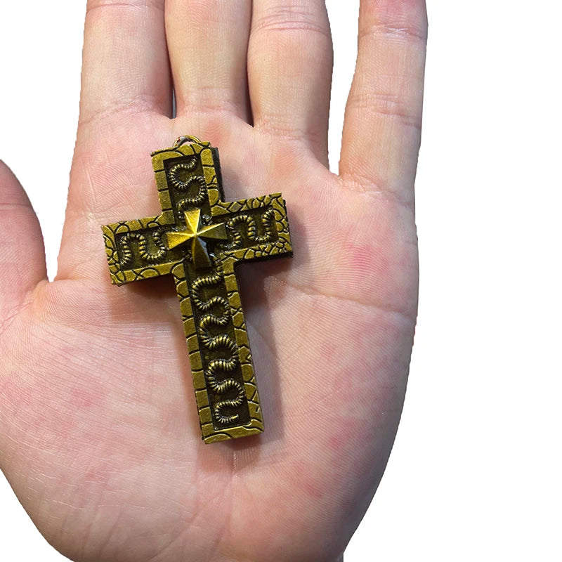 Exquisite Double-layered Cross Snake-shaped Pendant Necklace For Men Women Personalized Punk Necklace Jewelry Accessories Gifts