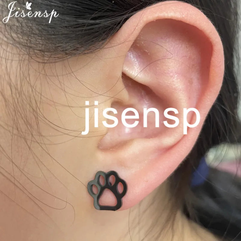 Cartoon Chihuahua Dog Earrings for Women Daily Jewelry Small Stainless Steel Cat Paw Stud Earrings Love My Pet Jewelry Gifts