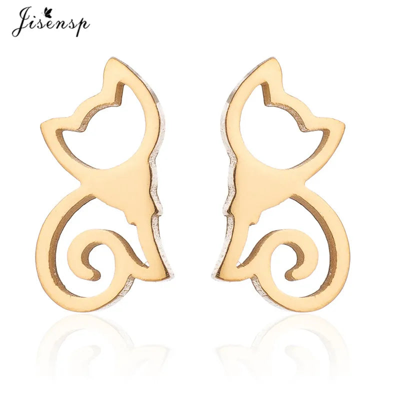 Cartoon Chihuahua Dog Earrings for Women Daily Jewelry Small Stainless Steel Cat Paw Stud Earrings Love My Pet Jewelry Gifts