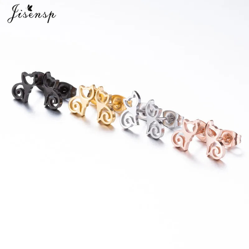 Cartoon Chihuahua Dog Earrings for Women Daily Jewelry Small Stainless Steel Cat Paw Stud Earrings Love My Pet Jewelry Gifts