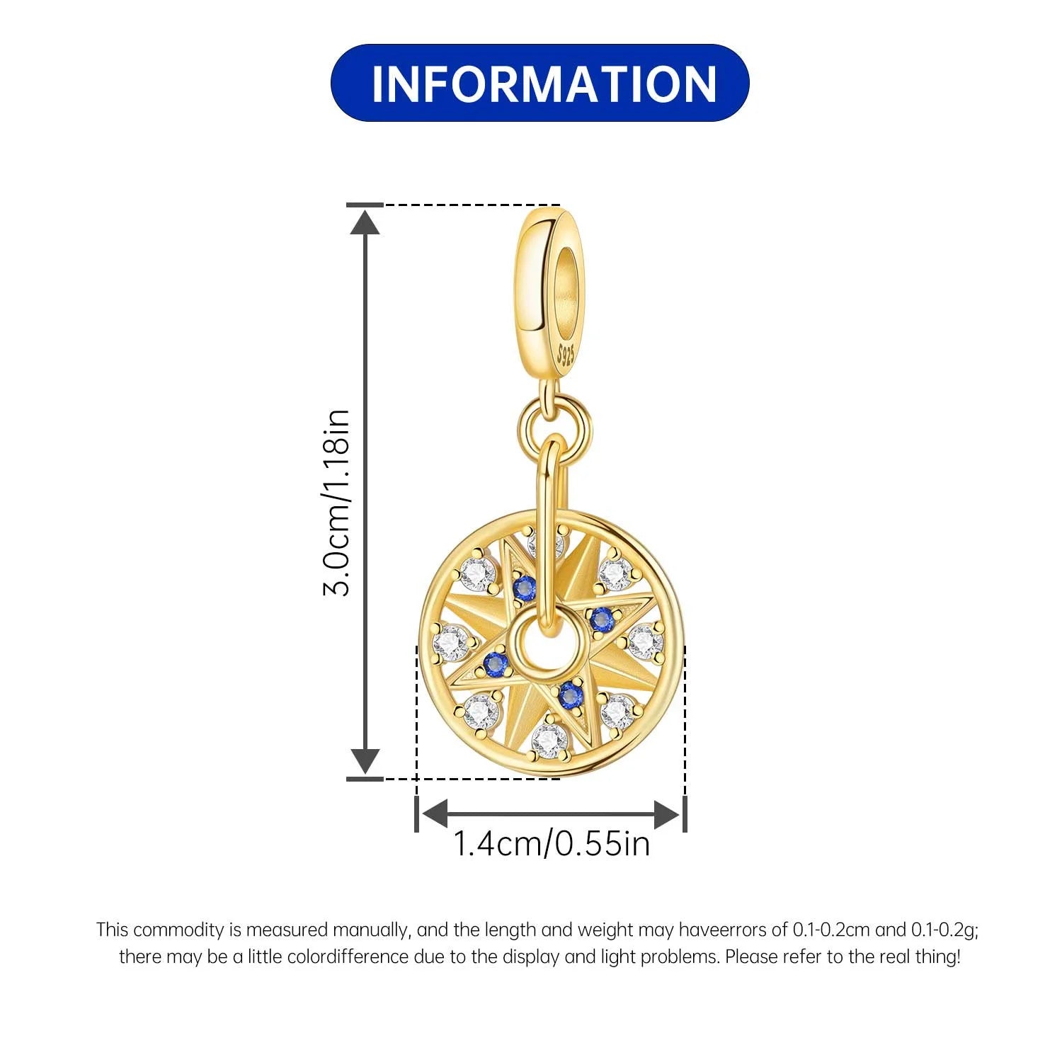 PANPOKI 925 Sterling Silver Dreamy Universe Star Original Pendants Bracelet Charms Jewelry Party Beads DIY Trendy Gifts
