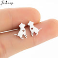 Cartoon Chihuahua Dog Earrings for Women Daily Jewelry Small Stainless Steel Cat Paw Stud Earrings Love My Pet Jewelry Gifts