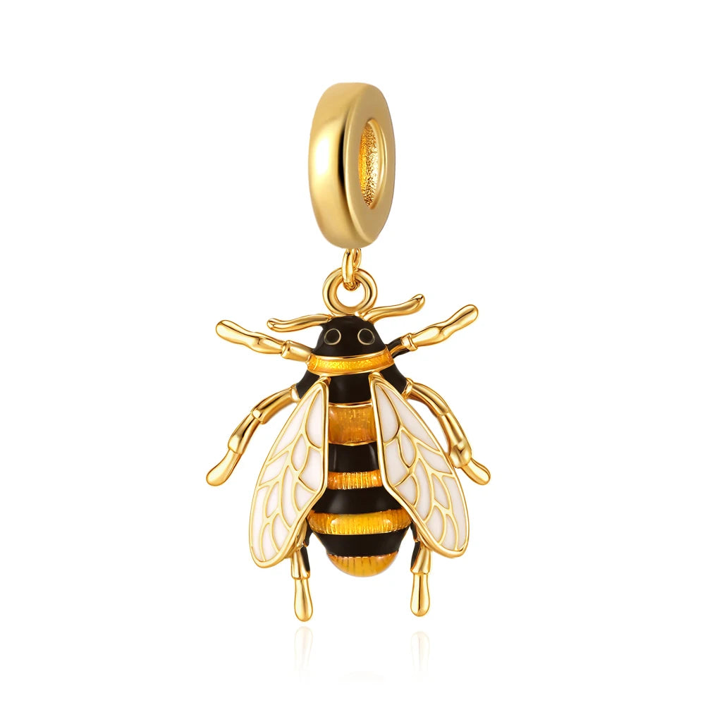 2025 European 925 Silver SisterHot Air Balloon Bee Charm Fit Original Bracelet Jewelry slinky dog Pendant Bead Ginger cat Dangle