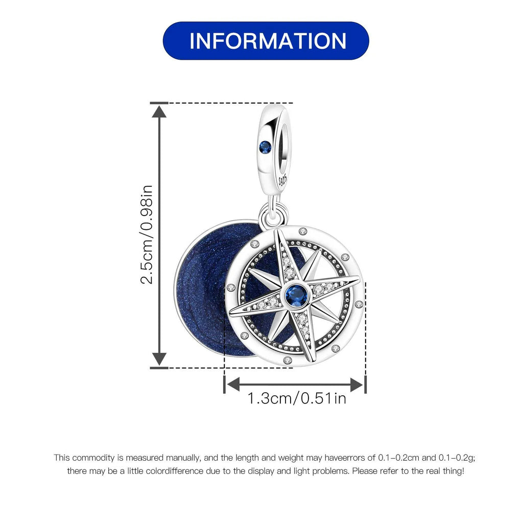 PANPOKI 925 Sterling Silver Dreamy Universe Star Original Pendants Bracelet Charms Jewelry Party Beads DIY Trendy Gifts