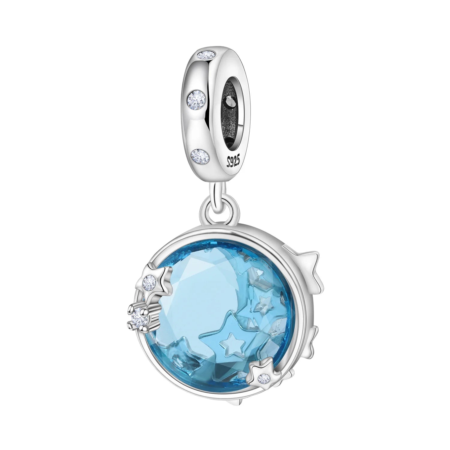 PANPOKI 925 Sterling Silver Dreamy Universe Star Original Pendants Bracelet Charms Jewelry Party Beads DIY Trendy Gifts