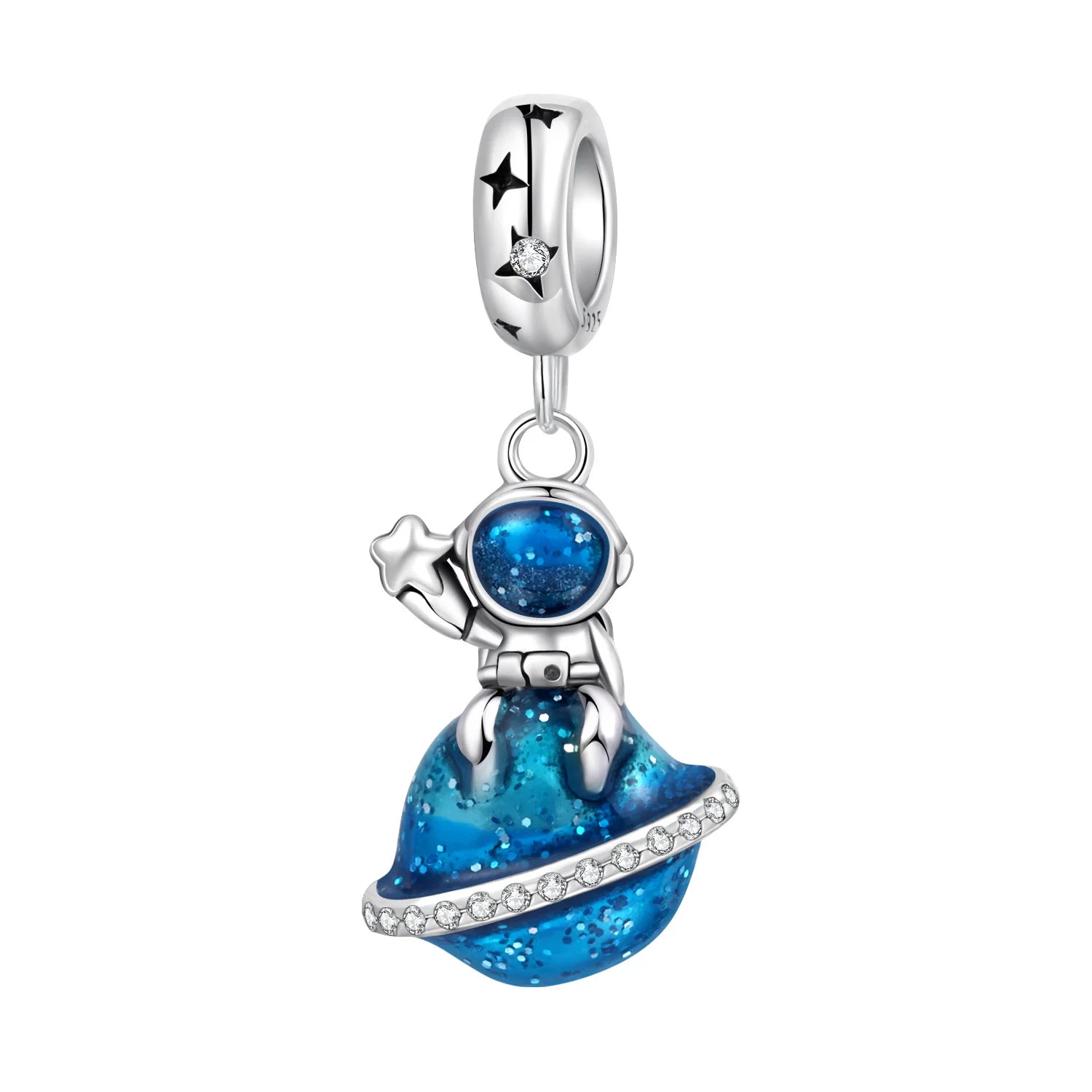 PANPOKI 925 Sterling Silver Dreamy Universe Star Original Pendants Bracelet Charms Jewelry Party Beads DIY Trendy Gifts