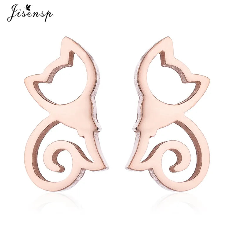 Cartoon Chihuahua Dog Earrings for Women Daily Jewelry Small Stainless Steel Cat Paw Stud Earrings Love My Pet Jewelry Gifts