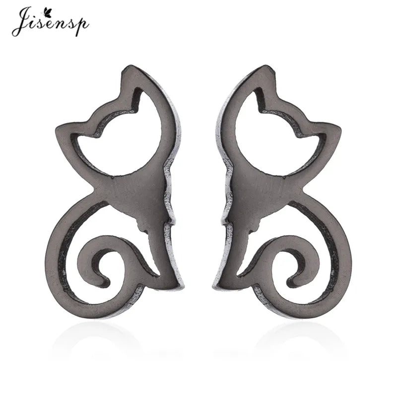 Cartoon Chihuahua Dog Earrings for Women Daily Jewelry Small Stainless Steel Cat Paw Stud Earrings Love My Pet Jewelry Gifts