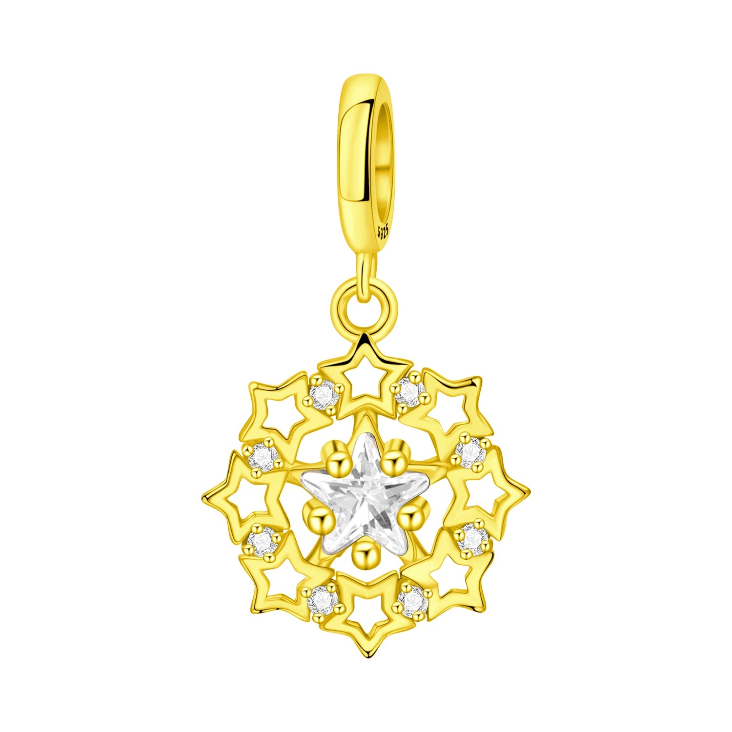 PANPOKI 925 Sterling Silver Dreamy Universe Star Original Pendants Bracelet Charms Jewelry Party Beads DIY Trendy Gifts