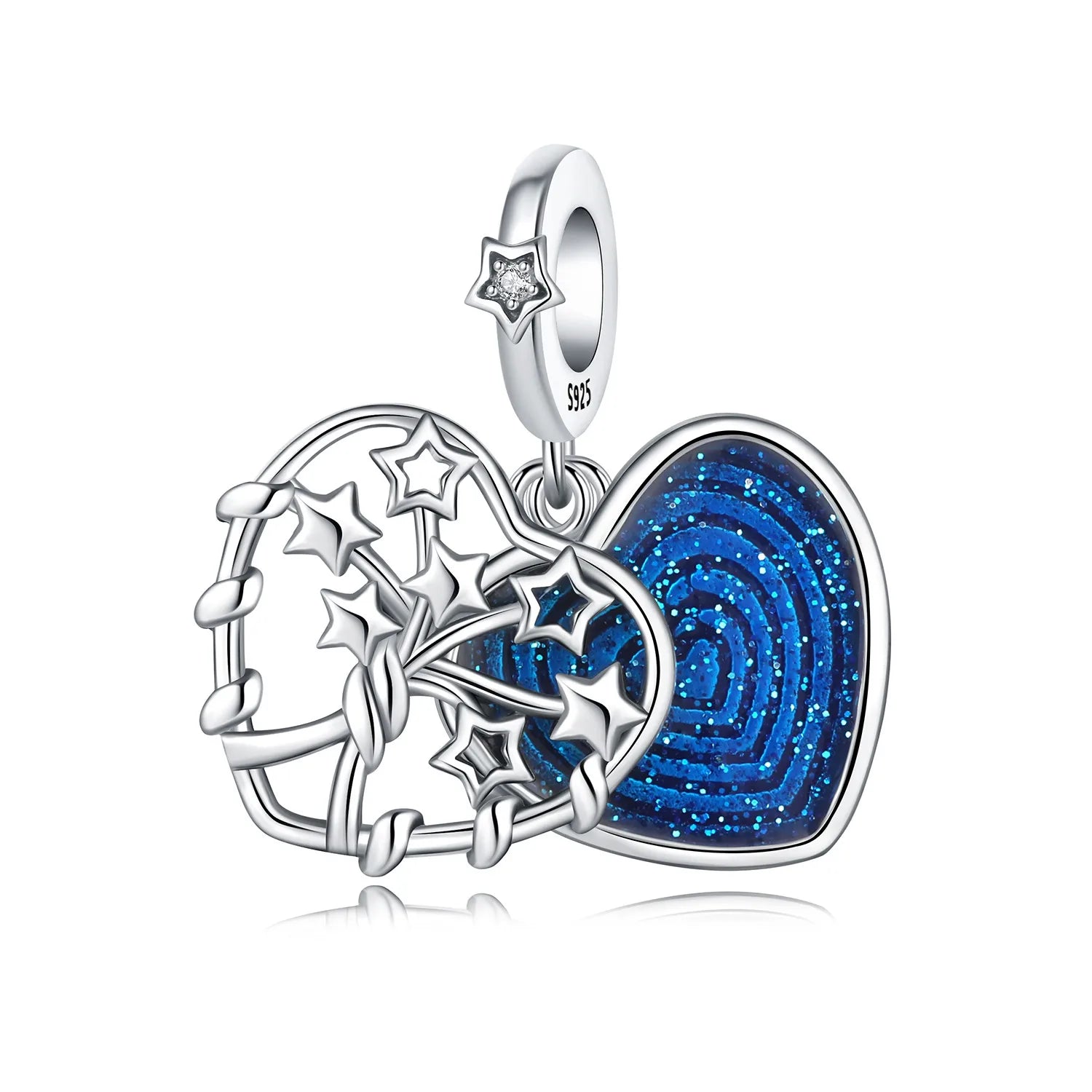 PANPOKI 925 Sterling Silver Dreamy Universe Star Original Pendants Bracelet Charms Jewelry Party Beads DIY Trendy Gifts