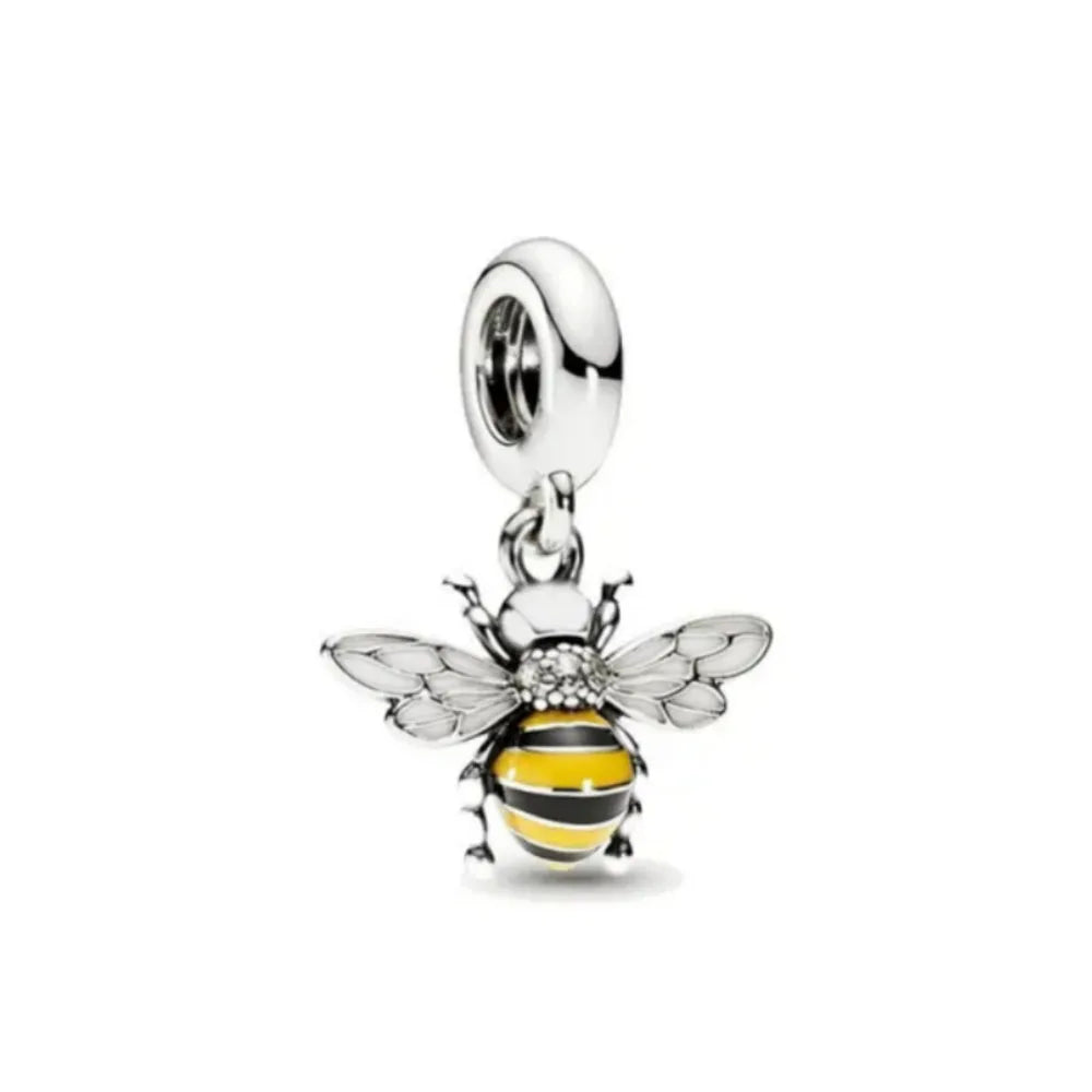 2025 European 925 Silver SisterHot Air Balloon Bee Charm Fit Original Bracelet Jewelry slinky dog Pendant Bead Ginger cat Dangle