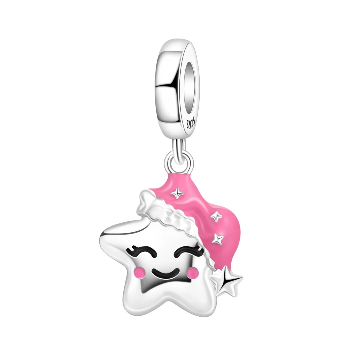 PANPOKI 925 Sterling Silver Dreamy Universe Star Original Pendants Bracelet Charms Jewelry Party Beads DIY Trendy Gifts