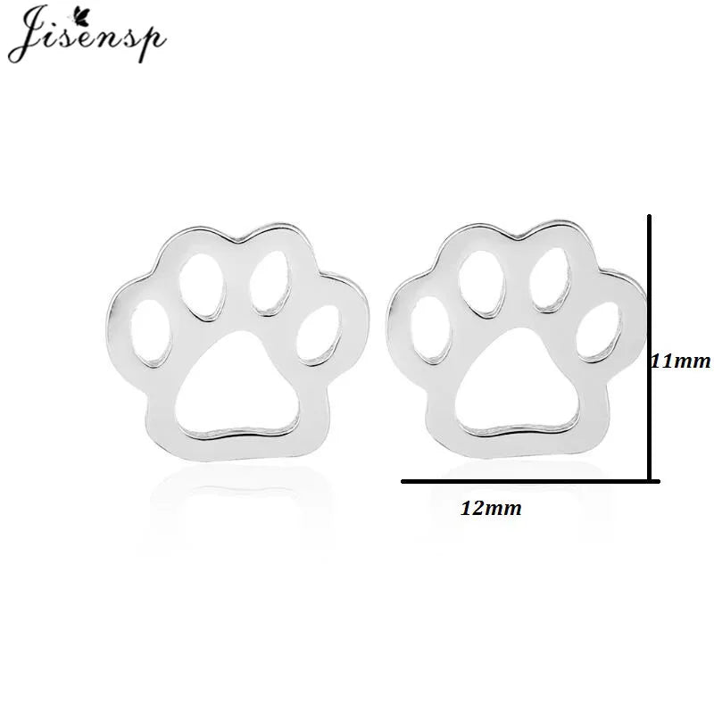 Cartoon Chihuahua Dog Earrings for Women Daily Jewelry Small Stainless Steel Cat Paw Stud Earrings Love My Pet Jewelry Gifts